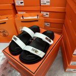 Hermes Slippers White