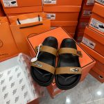Hermes Slippers Brown