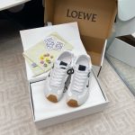 Loewe Sneakers Red Sheepskin Suede Woven Fabric Minimalist Style Spring Early