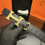 Hermes Belt Ash Genuine Leather Top-Grain Calfskin Soft And Smooth Understated High-End Quality