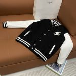 Celine Jacket Red Wool Jacquard Lace Street Style Understated Embroidery