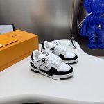 Louis Vuitton Sneakers Red Top-Grain Cowhide Sheepskin Rubber Outsole Spring Summer