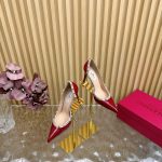 Valentino Sandals Red Genuine Leather Sheepskin Patent