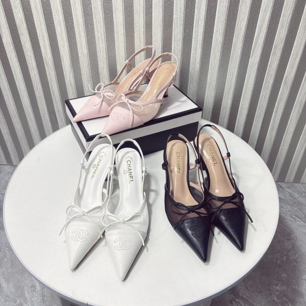 Chanel High Heel Pink Mesh All-Day Comfort