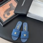 Chanel Slippers Sheepskin Woven Upper