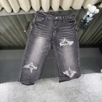 Ami Pants Red Distressed Jeans Street Style Streetwear Slim Fit Patch