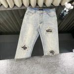 Ami Pants Red Distressed Jeans Street Style Streetwear Slim Fit Patch