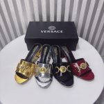 Versace Slippers Genuine Leather Patent Summer Early