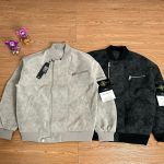 Stone Island Jacket Red Pu Leather Exquisite Workmanship Street Style Patch