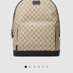 Gucci Backpack Red Microfiber Suede Zippered Pocket