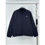 Fred Perry Jacket Red Nylon Mesh Fabric Adjustable Drawstring Sophistication Breathable Zippered Pocket