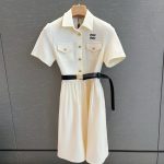 Miu Miu Gold Short-Sleeved Shirts