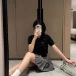 Miu Miu Silk Short-Sleeved Polo Shirt