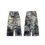 Acne Studios Pants Red Cotton Pure Plain Weave Denim Spring Early Leather Patch