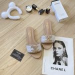 Chanel Pearl Slippers Genuine Leather Summer Early