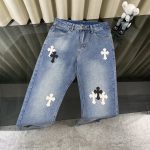 Chrome Hearts Jeans Red Denim Street Style Sophistication Slim Fit