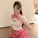 Miu Miu Plaid Short-Sleeved Shirt