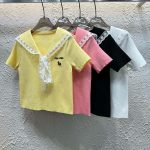 Miu Miu Lace Short-Sleeved Shirt