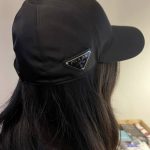 Prada Hat Red Nylon Suitable For All Seasons