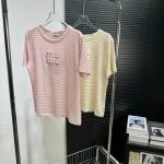 Miu Miu Linen Short-Sleeved T-Shirt