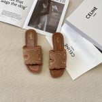 Celine Slippers Genuine Leather Denim Summer Early