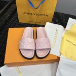 Louis Vuitton Slippers Red Sheepskin