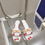 Louis Vuitton Flat Bottoms Red Sheepskin Cowhide Lace Leather Patch