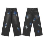 Chrome Hearts Jeans Ash Genuine Leather Even Stitching Patch
