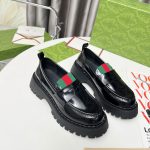 Gucci Loafers Red Patent Leather Rubber