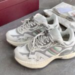 Gucci Sneakers Red Eva Mesh Rubber Carbon Fiber Plate Lace Breathable Color Blocking