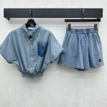 Miu Miu Denim Short-Sleeved Shirts
