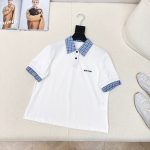 Miu Miu Plaid Short-Sleeved Shirt