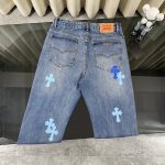 Chrome Hearts Jeans Red Denim Street Style Slim Fit
