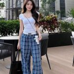 Miu Miu Plaid Casual Pants