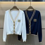 Miu Miu Gold Long-Sleeved Cardigan