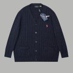 Ralph Lauren Sweater Red Wool Cashmere Cable Knit Winter Embroidery Resin Buttons