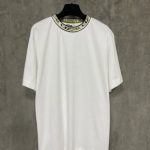 Dior Short Sleeves Red Cotton Combed Embroidery