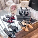 Saint Laurent Slippers Red Patent Leather