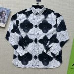 Louis Vuitton Long-Sleeved Shirt Red Jacquard Street Style Understated Autumn Winter