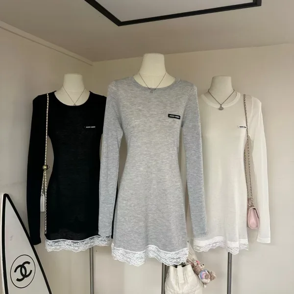 Miu Miu Lace Long-Sleeved Dress