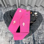 Chrome Hearts Short-Sleeved Shirt Pink Denim Patch