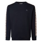 Burberry Hoodies Black Twill Ribbed Fabric Embroidery Patch