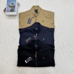 Ralph Lauren Coat Blue Cotton Pure Streetwear Embroidery