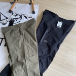 Archaeopteryx Trousers Green Cotton Pure Down Nylon Spandex Mesh Relaxed Fit Spring Autumn Embroidery Patch
