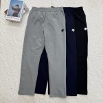 Descente Long Pants Red Running Spring Zippered Pocket
