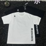Descente Short-Sleeved T-Shirt Red Cotton Pure Summer