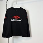 Balenciaga Long Sleeves Red Cotton Pure Ribbed Fabric