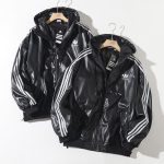 Adidas Coat Red Sheepskin Pu Leather Imitation
