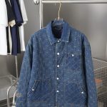 Louis Vuitton Shorts Red Down Suede Jacquard Denim Winter Embroidery