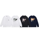 Stussy Long-Sleeved T-Shirt Ash Cotton Pure Combed Streetwear Autumn Early